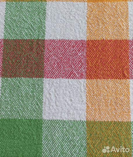 Скатерть льняная в клетку
