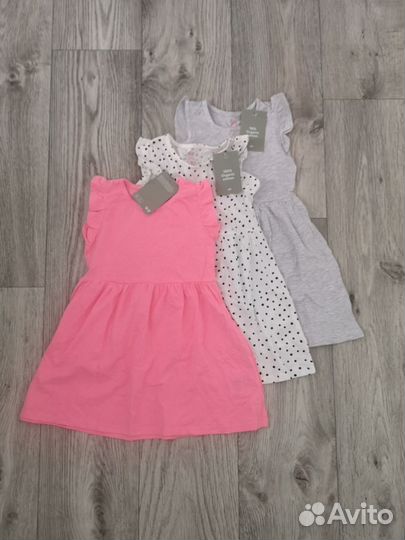 Комплект базовых платьев для девочки hm 98-104