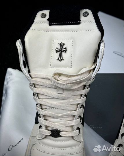 Кеды rick owens x chrome hearts geobasket