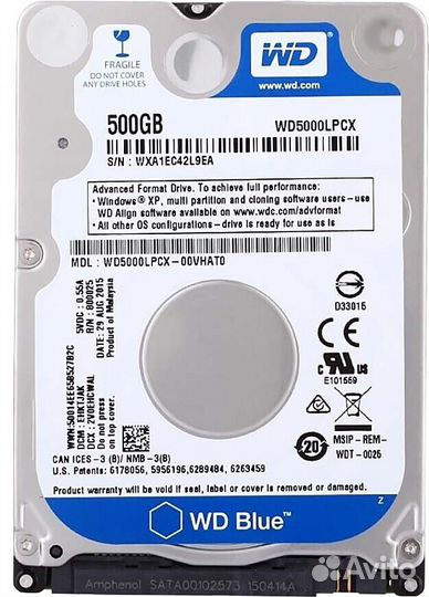 Жесткий Диск Western Digital WD5000lpcx 500Gb SATA