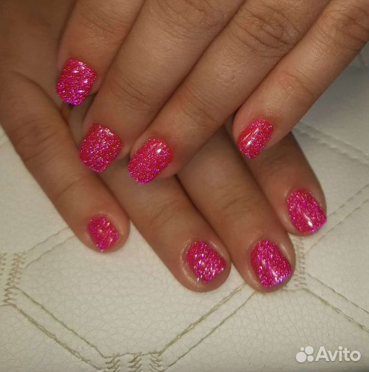 Маникюр-укрепление гелем - однотонное покрытие