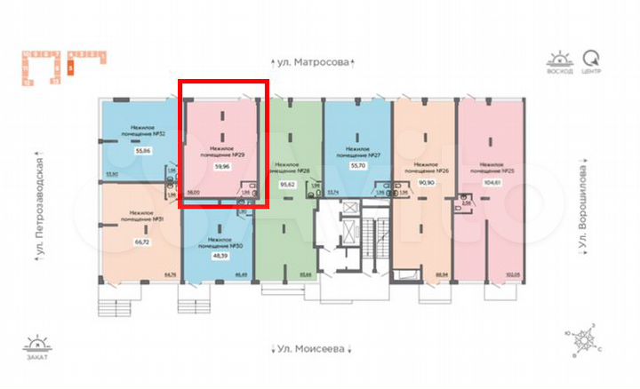 Свободного назначения, 56.96 м²