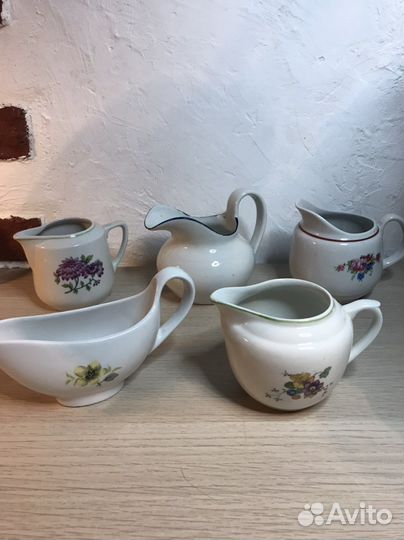 Молочник сливочник, сахарницы СССР