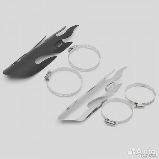 Защита глушителя мотоцикла пламя черный