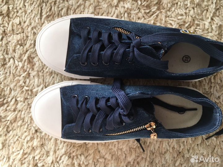 Кеды джинсовые для девочки, р-р 38