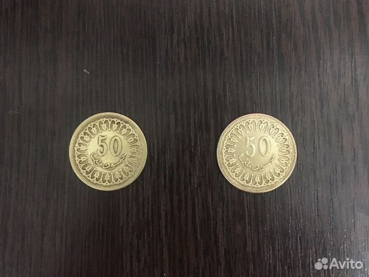 012 Монеты Тунис 50, 100 миллимов