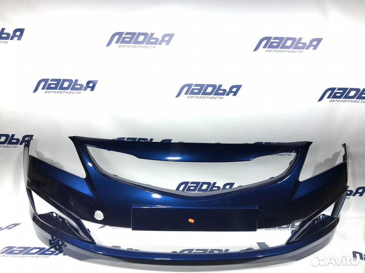 Бампер Hyundai Solaris(14) передний Синий (ZD6)