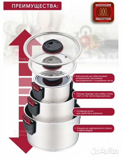 Нобор кастрюль из нержавеющей стали