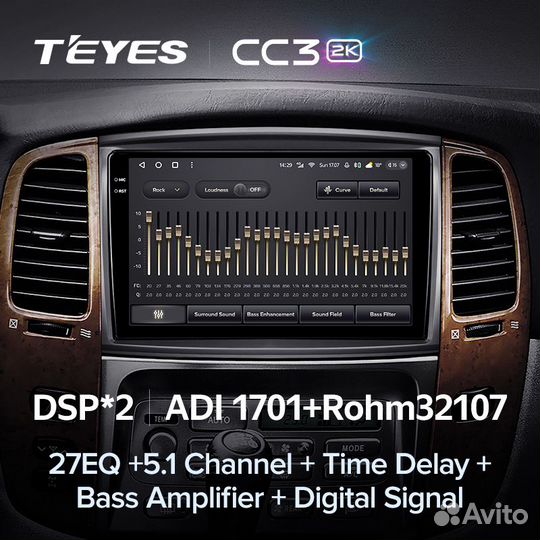 Магнитола Teyes CC3 2K 4/64 Toyota LC100