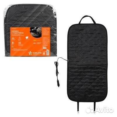 Накидка с подогревом эко 12в, 35 вт, 84*42 см, стеган.полиэстер, черная