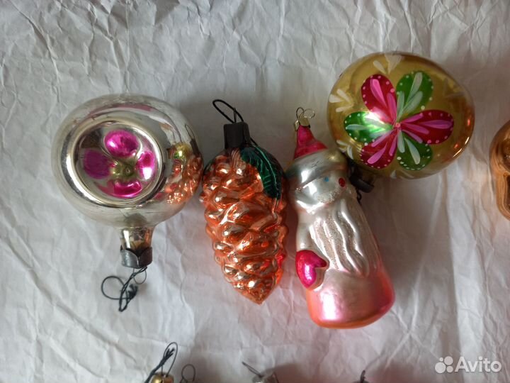 Елочные игрушки СССР фигурки, шары, шишки