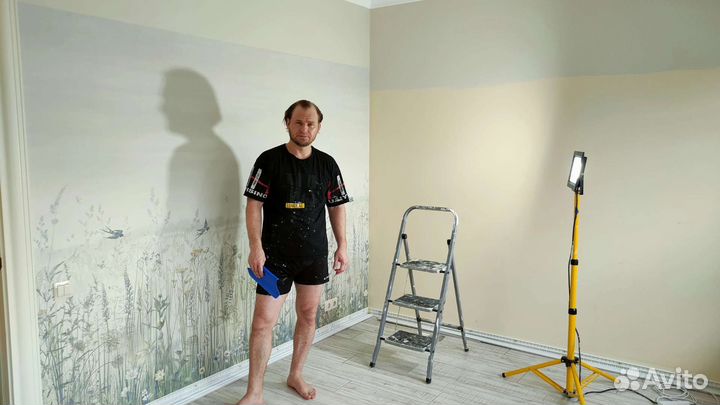 Безвоздушная покраска, стен, потолков, шпатлёвка