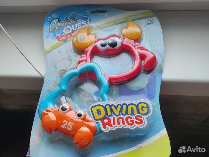 Игровой набор колец для ныряния рыбка и краб