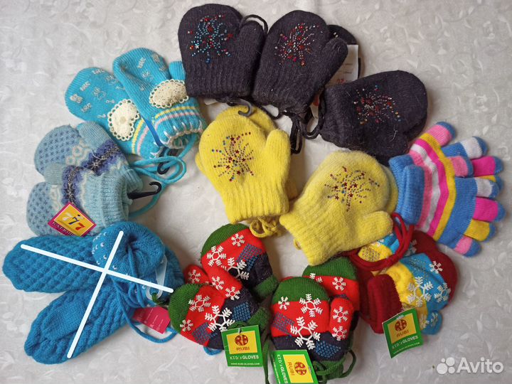 Варежки перчатки зимние детские