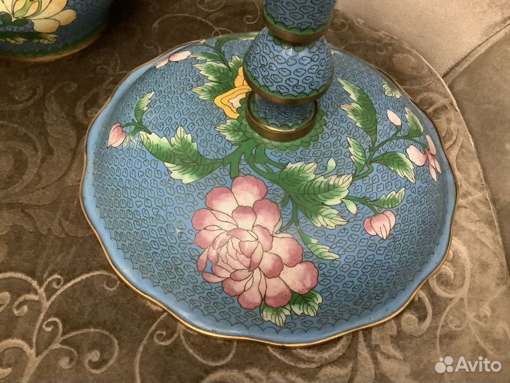 Сахарница клуазоне. Китай 50-е