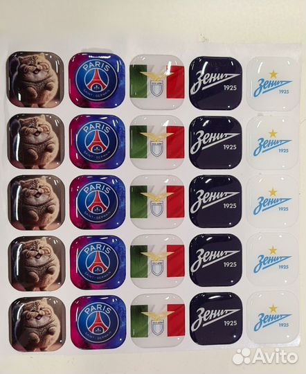 Наклейки стикеры 3d псж мс Милан Интер Локо Динамо