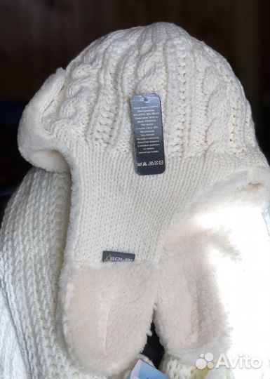 Шапка ушанка на меху, перчатки, шарф, шерсть, новы