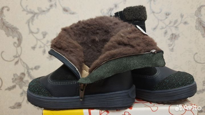 Сапоги для мальчика зима кожа новые 24 размер