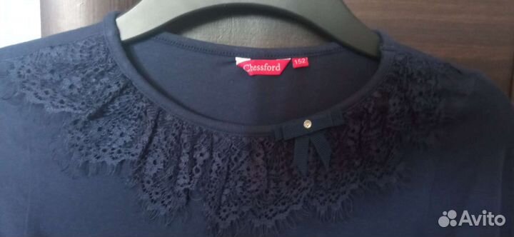 Блузка школьная синяя