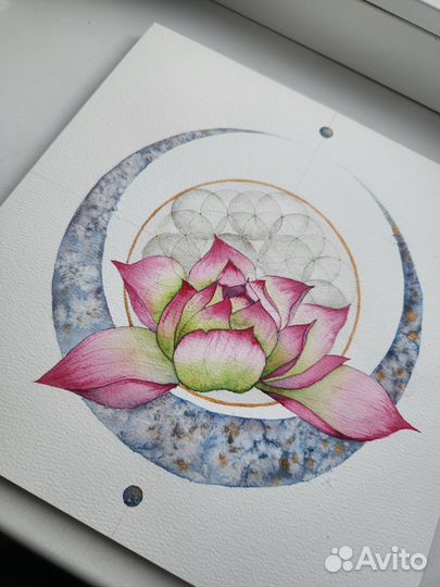 Мандала Женское Счастье акварель