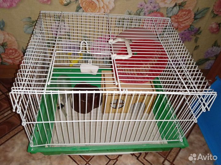 Клетка для грызунов с колесом, поилкой, домиком тд