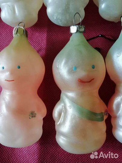 Елочные игрушки мат стекло винтаж