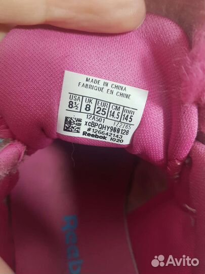 Кроссовки для девочки reebok 25
