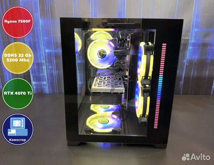 Сборка игрового пк AMD7500F-RTX4070Ti-32DDR5-VEN3298