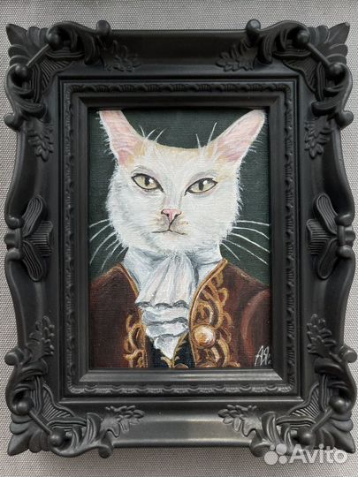 Картина Кот дворянин 10х15 холст
