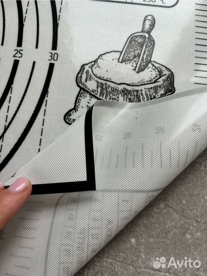 Коврик силиконовый для раскатки теста с ножом