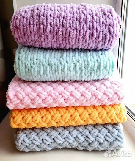 Плед детский вязаный ручная работа