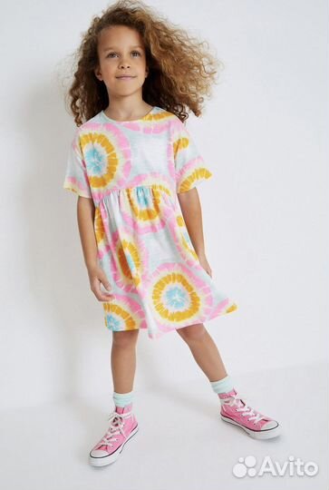 Новое платье светлый тай-дай next, 98, 146