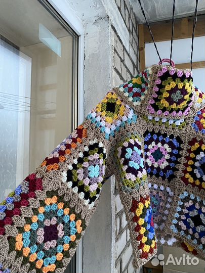 Свитер вязаный бабушкин квадрат, свитер кроше