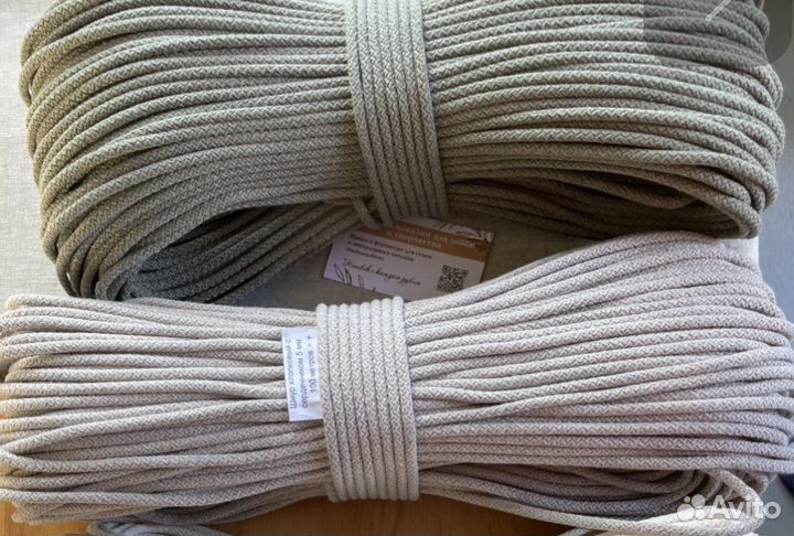 Шнур для шитья (набор 2x100м) Лен + Св. хаки