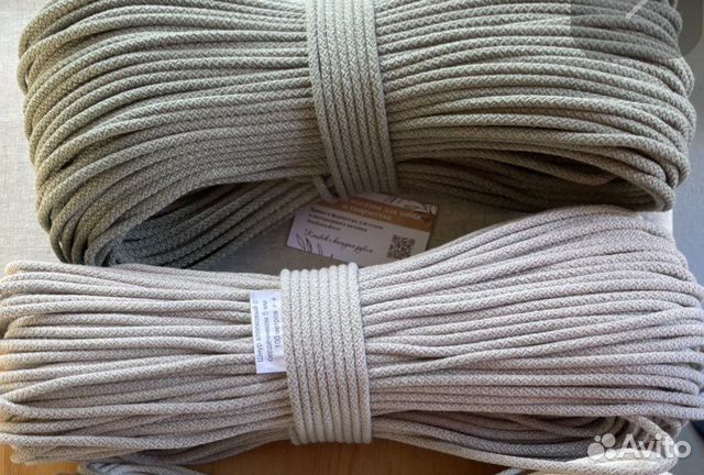 Шнур для шитья (набор 2x100м) Лен + Св. хаки