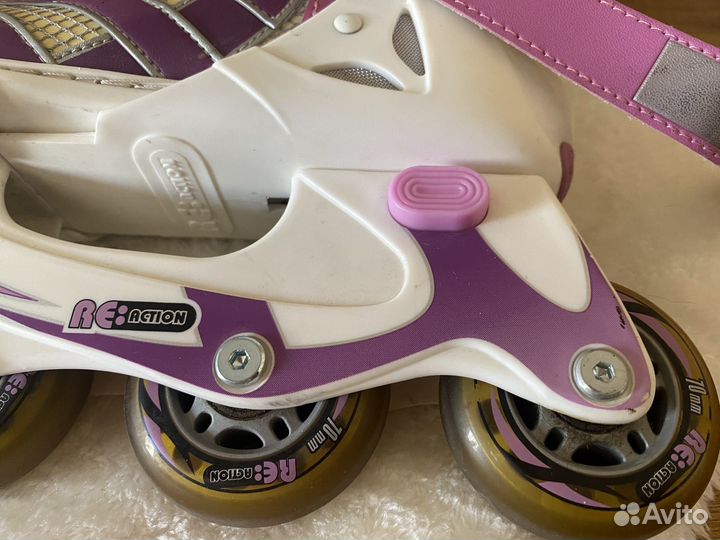 Ролики детские розовые многоразмерные + защита