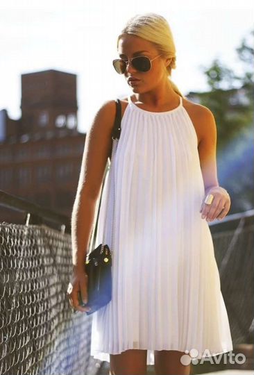 Ткань гофре шифон белый