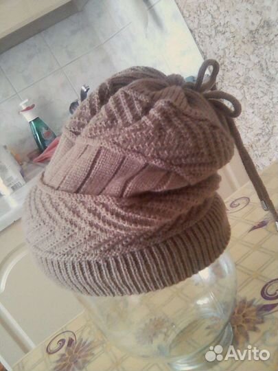 Шапка и снуд зимняя женская новая
