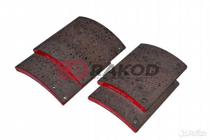 Накладки тормозные камаз-6580 10+8 отв. к-т на ось