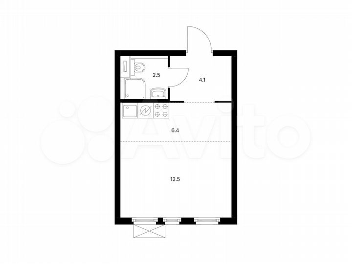 Квартира-студия, 25,5 м², 24/33 эт.