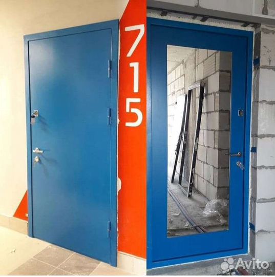 Двери входные металлические со стеклом 3097