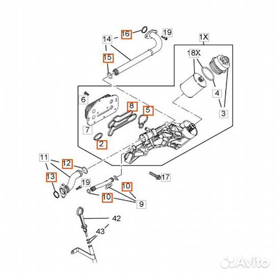 Прокладки на теплообменник Опель