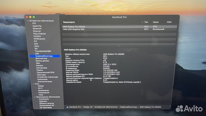 Топовый Macbook Pro 16 2019 64Gb/2TB/8GB Radeon Pr