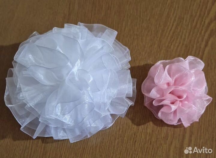 Банты для волос белые