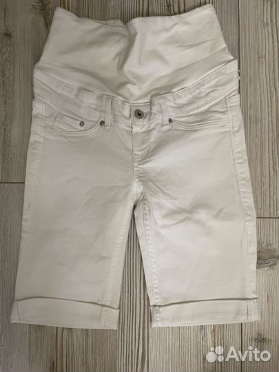 H&M Шорты джинс для беременных белые EUR 32 XXS