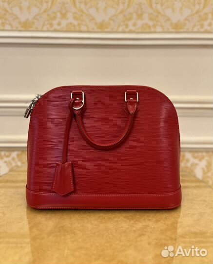 Сумка Louis vuitton Alma PM red Epi leather