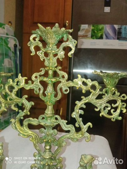 Подсвечник статуэтка бронза мрамор Гербер 1982г