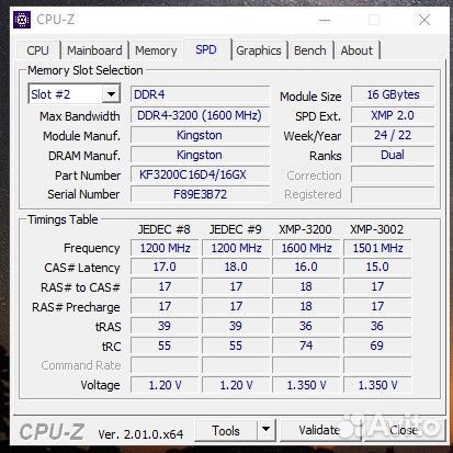 DDR4 Kingston fury Beast Black KF3200C16D4 32gb