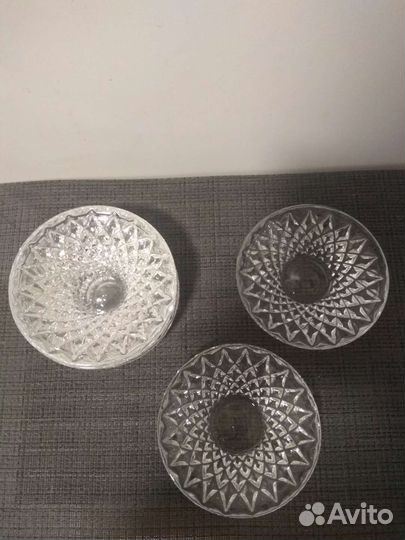 Хрустальные блюдца 6 штук