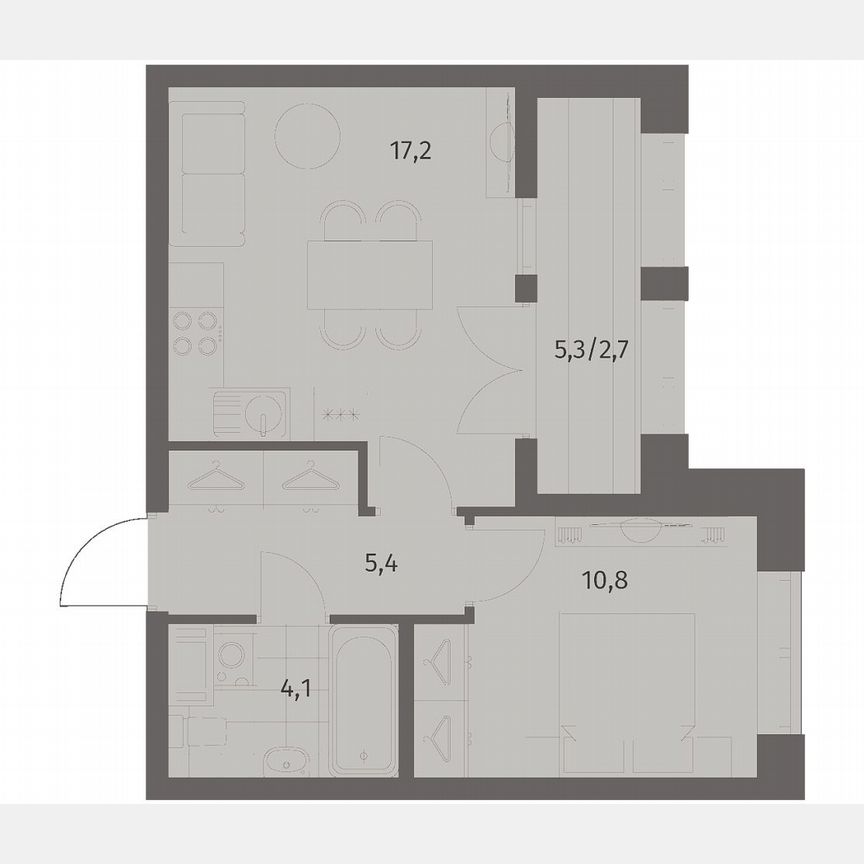 1-к. квартира, 40,2 м², 7/11 эт.